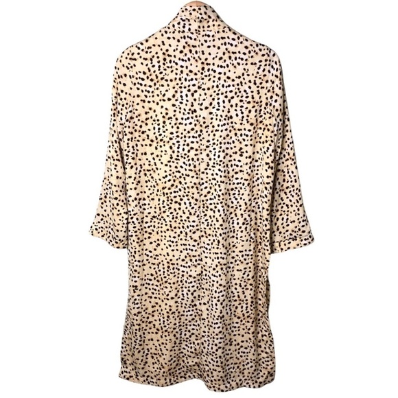 Cupcakes & Cashmere Arianne Leo Dot Duster Coat Kimono Latte Size XS Leopard - Picture 10 of 11